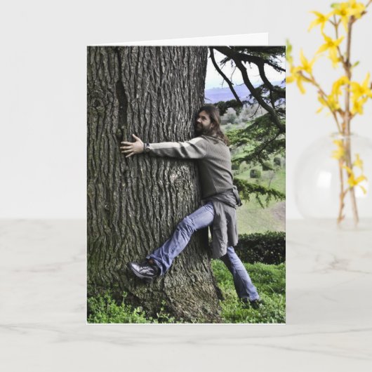 FUNNY, IK HOU VAN JE, TREK DE HUGGER WENSKAARTEN KAART (Gele Bloem)