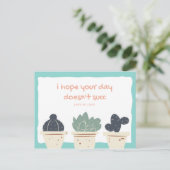 Funny Illustration Succulent Briefkaart (Staand voorkant)