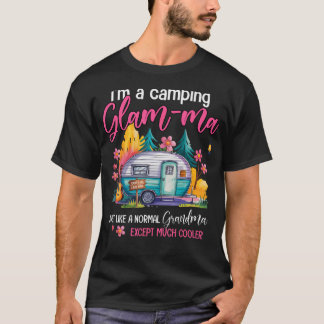 Funny I'M A Camping Glam-Ma Camper Campfire Campin T-shirt