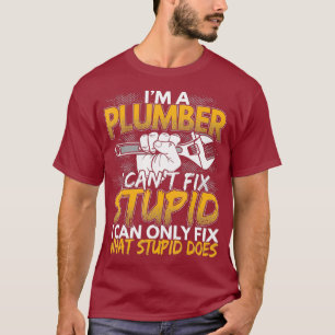 Funny Im a Plumber I Cant Fix Stomme Design T-shirt
