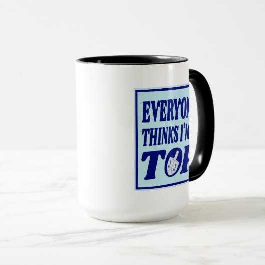 Funny I'm A Top Blue Hanukkah Joke Dreidel Mok (Voorkant rechts)