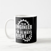 Funny I'm An Engineer Always Right  Koffiemok (Links)