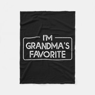 Funny I'm Grandma's Favorite Grandson Granddaughte Fleece Deken