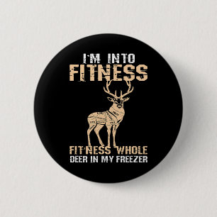 Funny Im in Fitness Deer in Mijn vriesvlees Ronde Button 5,7 Cm