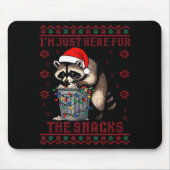 Funny I'm Just Here For The Snacks Santa Raccoon U Muismat (Voorkant)