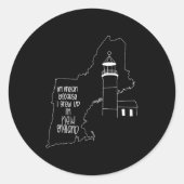 Funny I'm Mean Because I Grew Up In New England Ronde Sticker (Voorkant)