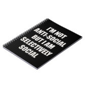 Funny Im Not Anti Social But Im Selectively Social Notitieboek (Linkerzijde)