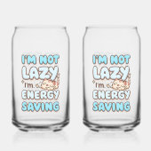Funny "I'm Not Lazy" Blue Bubbly Font Blikvorm Glas (Achterkant)
