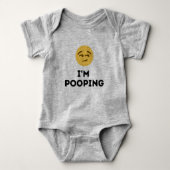 Funny "I'm Pooping" Cute Emoji Romper (Voorkant)