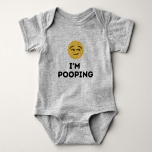 Funny "I'm Pooping" Cute Emoji Romper