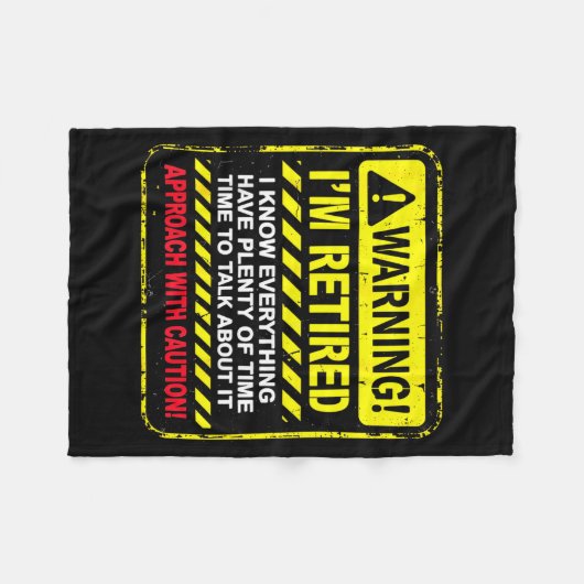 Funny I'm Retired Approach With Caution Men Dad Gr Fleece Deken (Voorkant (Horizontaal))