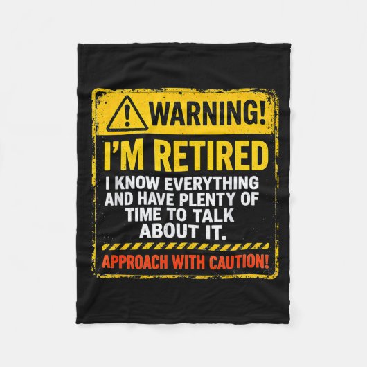 Funny I'm Retired Approach With Caution Men Dad Gr Fleece Deken (Voorkant)