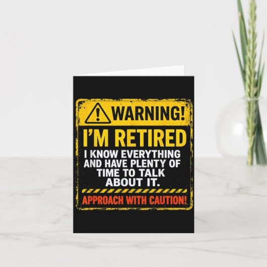 Funny I'm Retired Approach With Caution Men Dad Gr Kaart (Voorkant)