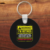 Funny I'm Retired Approach With Caution Men Dad Gr Sleutelhanger (Voorkant)