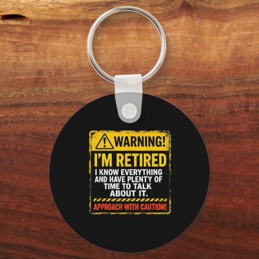 Funny I'm Retired Approach With Caution Men Dad Gr Sleutelhanger (Voorkant)