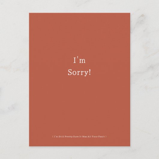 Funny I'm Sorry Apology Apologies Apologize Briefkaart (Voorkant)