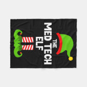 Funny I'm The Med Tech Elf Christmas Xmas Medical  Fleece Deken (Voorkant (Horizontaal))
