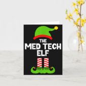 Funny I'm The Med Tech Elf Christmas Xmas Medical  Kaart (Gele Bloem)