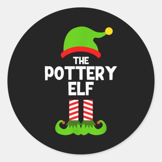 Funny I'm The Ttery Elf Christmas Xmas  Ronde Sticker (Voorkant)