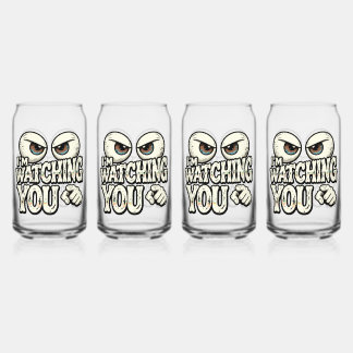 Funny "I'M WATCHING YOU" Retro Eyes Coffee Mug - O Blikvorm Glas