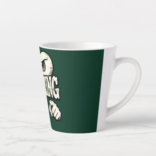 Funny "I'M WATCHING YOU" Retro Eyes Coffee Mug - O Latte Mok (Rechts)