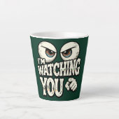 Funny "I'M WATCHING YOU" Retro Eyes Coffee Mug - O Latte Mok (Voorkant)