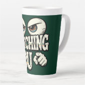 Funny "I'M WATCHING YOU" Retro Eyes Coffee Mug - O Latte Mok (Rechterhoek)