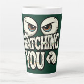 Funny "I'M WATCHING YOU" Retro Eyes Coffee Mug - O Latte Mok (Voorkant)