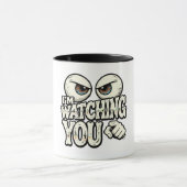 Funny "I'M WATCHING YOU" Retro Eyes Coffee Mug - O Mok (Midden)