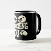 Funny "I'M WATCHING YOU" Retro Eyes Coffee Mug - O Mok (Voorkant rechts)