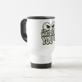 Funny "I'M WATCHING YOU" Retro Eyes Coffee Mug - O Reisbeker (Voorkant links)