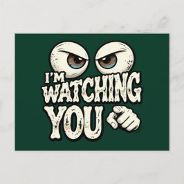 Funny "I'M WATCHING YOU" Retro Eyes Greeting Card  Briefkaart