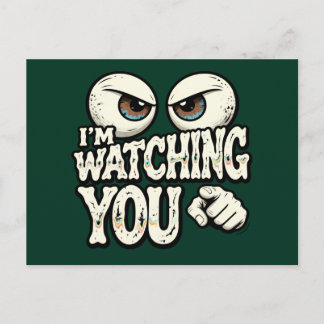 Funny "I'M WATCHING YOU" Retro Eyes Greeting Card  Briefkaart