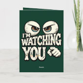 Funny "I'M WATCHING YOU" Retro Eyes Greeting Card Kaart (Achterkant)
