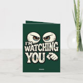 Funny "I'M WATCHING YOU" Retro Eyes Greeting Card  Kaart (Achterkant)
