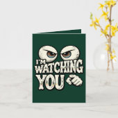 Funny "I'M WATCHING YOU" Retro Eyes Greeting Card  Kaart (Gele Bloem)