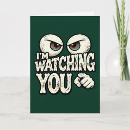 Funny "I'M WATCHING YOU" Retro Eyes Greeting Card  Kaart