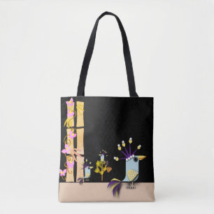 Funny Imagary Birds Tote Bag