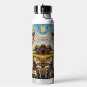 Funny Impasto Ostrich on a Ranch Personalized Waterfles (Links)