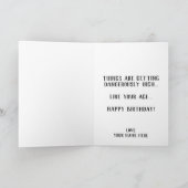 Funny In Hoesje van Verjaardag Rood Waarschuwingsv Bedankkaart (Binnen)