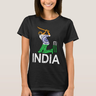 Funny India Flag Cricket Supporters Tee Indian Cri T-shirt