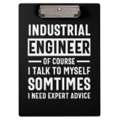 Funny Industrial Engineer Gift Klembord (Voorkant)