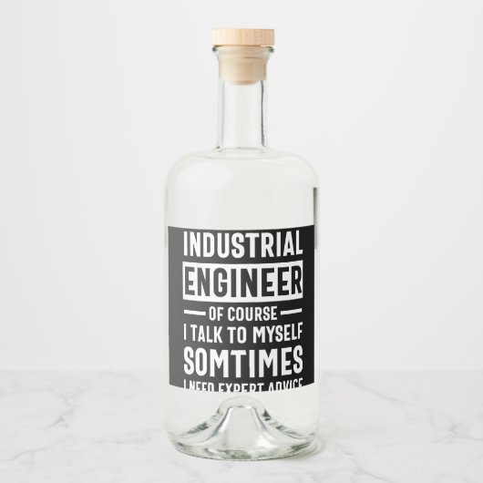 Funny Industrial Engineer Gift Likeurfles Etiket (Voorkant)