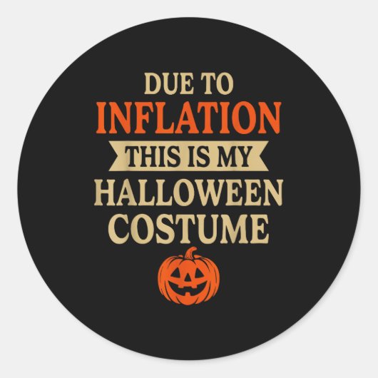 Funny Inflation Halloween Costume Couple Matching Ronde Sticker (Voorkant)