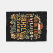 Funny Inflation Ugly Christmas Sweater Retro Vinta Fleece Deken (Voorkant (Horizontaal))