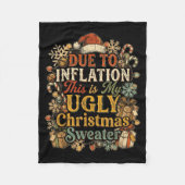 Funny Inflation Ugly Christmas Sweater Retro Vinta Fleece Deken (Voorkant)