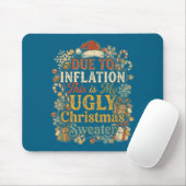 Funny Inflation Ugly Christmas Sweater Retro Vinta Muismat (Met muis)