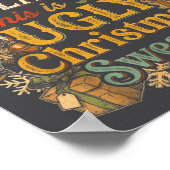 Funny Inflation Ugly Christmas Sweater Retro Vinta Poster (Hoek)