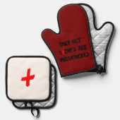 Funny Influencer Quote Gift For Home Decor Ovenwant & Pannenlap Set (Voorkant / Achterkant)