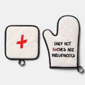 Funny Influencer Quote Gift For Home Decor  Ovenwant & Pannenlap Set (Voorkant)